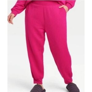 A New Day Mid Rise Ankle Fleece Jogger Pants Pink Size 4X